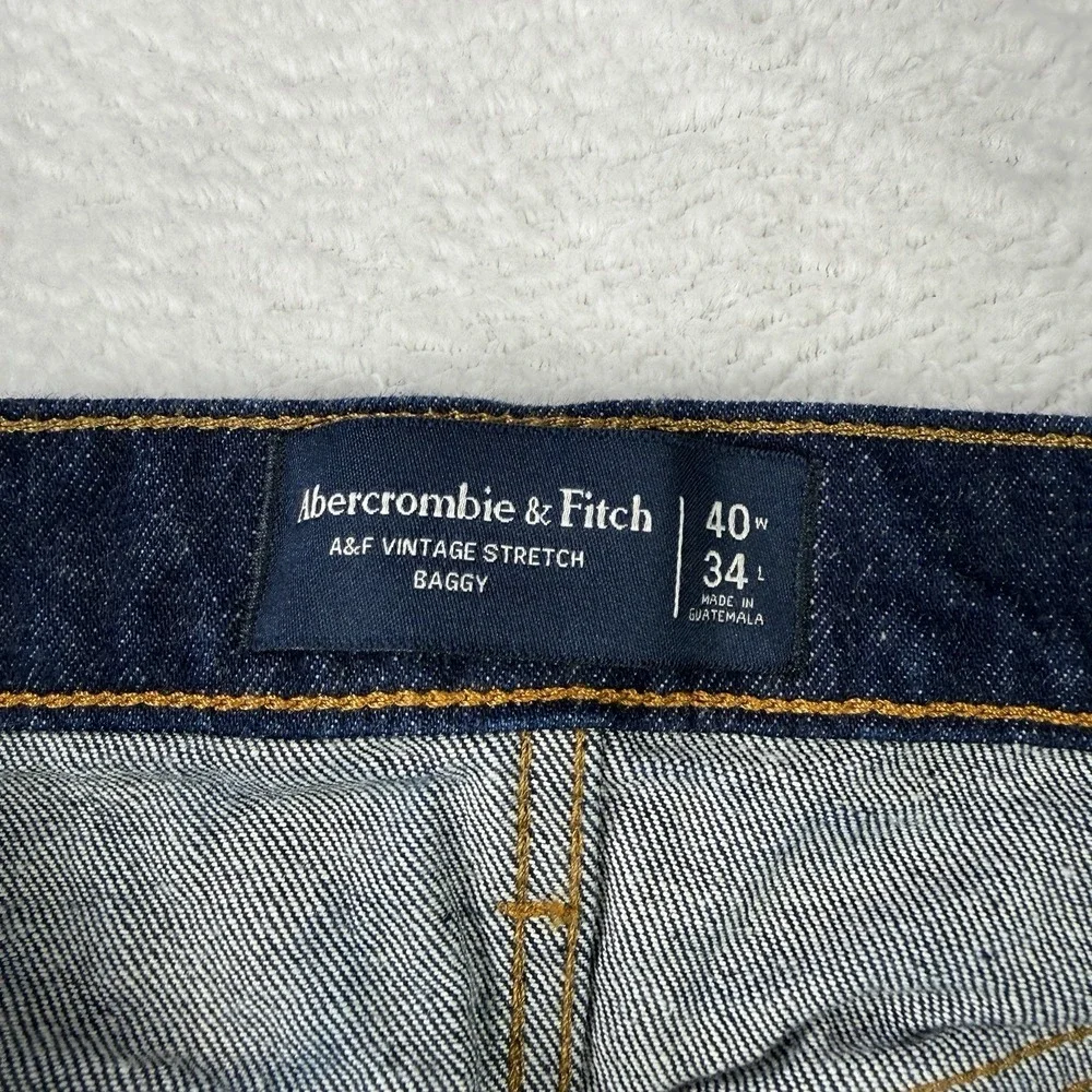 Abercrombie & Fitch Men's Vintage Stretch Baggy Jeans 40x34 (38x32) Wide Leg